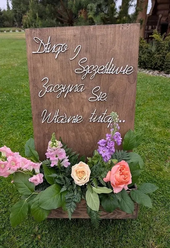 Tablica powitalna dewniana, potykacz