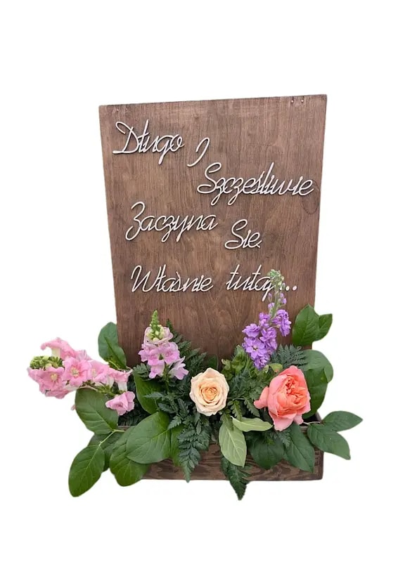Tablica powitalna dewniana, potykacz